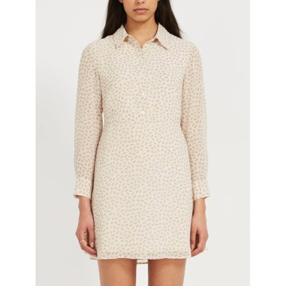 NWT Frank And Oak Printed Button Up Fit and Flare Chiffon Dress - Size Small